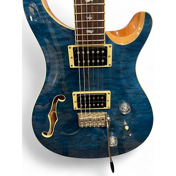Used PRS SE Custom 22 Semi-Hollowbody Blue Agave Hollow Body Electric Guitar