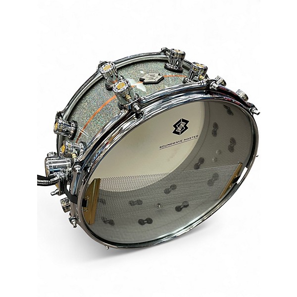 Used Soundwave Master 14X6.5 Aluminum Copper Snare Silver Sparkle Drum