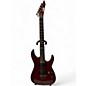 Used 2012 ESP LTD MH100QMNT See-Thru Black Cherry Solid Body Electric Guitar thumbnail