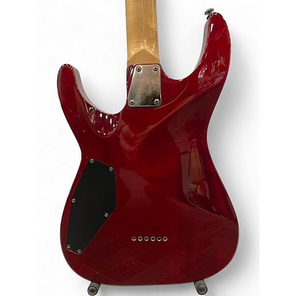 Used 2012 ESP LTD MH100QMNT See-Thru Black Cherry Solid Body Electric Guitar