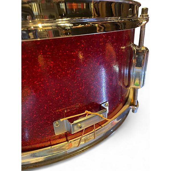 Used 1960s U.s.mercury  14in Snare drum Red sparkle Drum