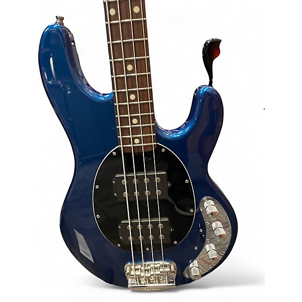 Used Ernie Ball Music Man Stingray HH 4 String PEARL BLUE Electric Bass Guitar