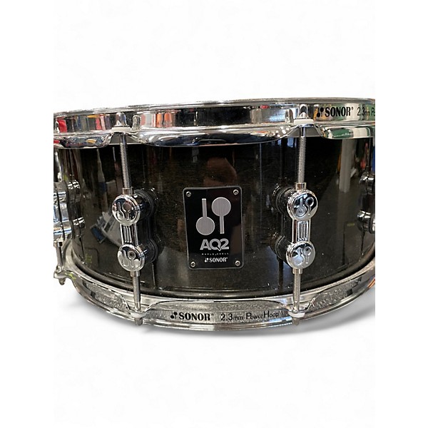 Used SONOR 14X6 AQ4 SNARE Trans Black Drum
