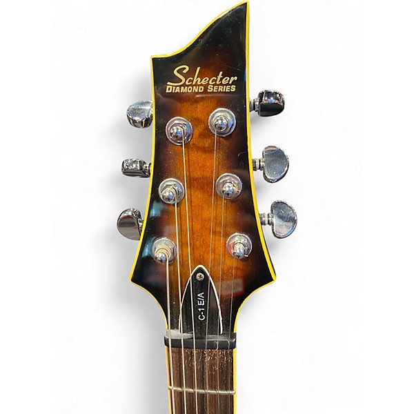 Used Schecter Guitar Research C1 E/A Dark Vintage Sunburst Hollow Body Electric Guitar