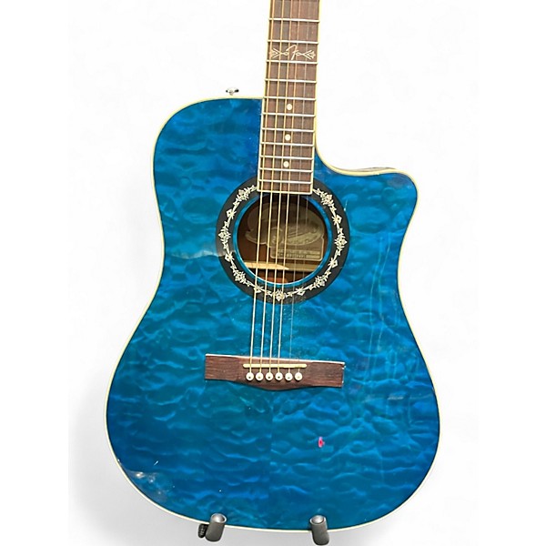 Used Fender T Bucket 300CE Blue Acoustic Electric Guitar