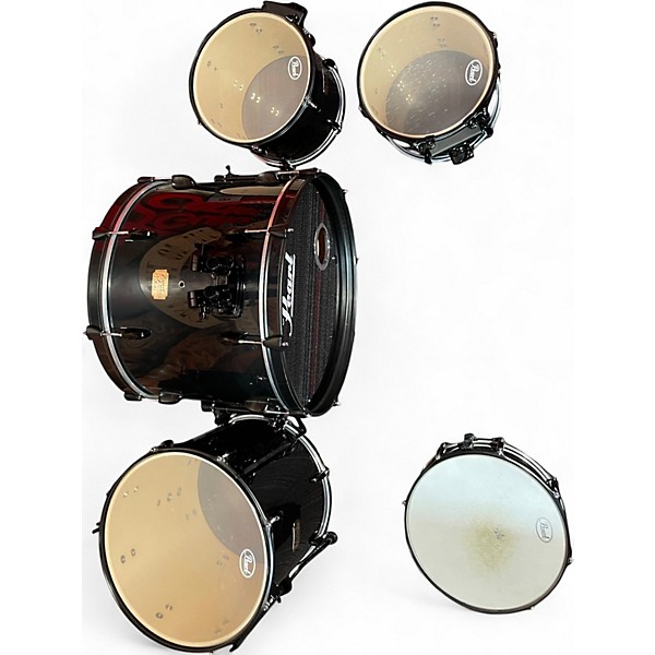 Used Pearl 5 Piece Export Black Drum Kit