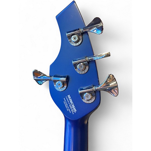 Used Ernie Ball Music Man Bongo 4 String Electric Blue Electric Bass Guitar