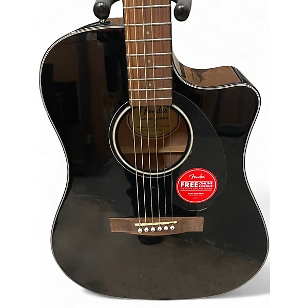 Used Fender CD60SCE Black Acoustic Electric Guitar