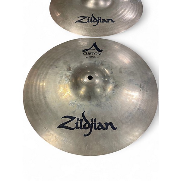 Used Zildjian 14in A Custom Hi Hat Pair Cymbal
