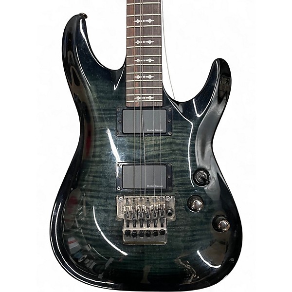 Used Schecter Guitar Research Demon 6 FR Trans Green Solid Body Electric Guitar