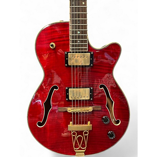 Used Dean Stylist Trans Red Hollow Body Electric Guitar