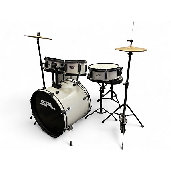 Used SPL 5 Piece Junior Kicker Metallic Silver Drum Kit