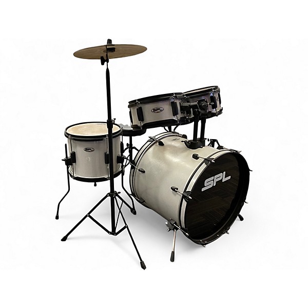 Used SPL 5 Piece Junior Kicker Metallic Silver Drum Kit