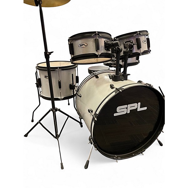 Used SPL 5 Piece Junior Kicker Metallic Silver Drum Kit