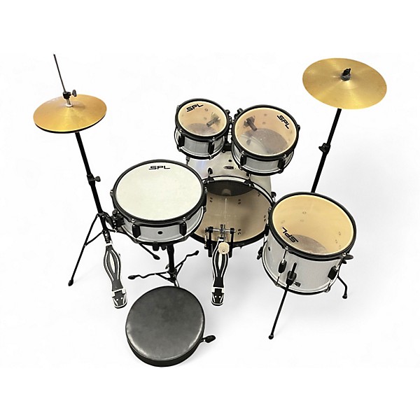 Used SPL 5 Piece Junior Kicker Metallic Silver Drum Kit