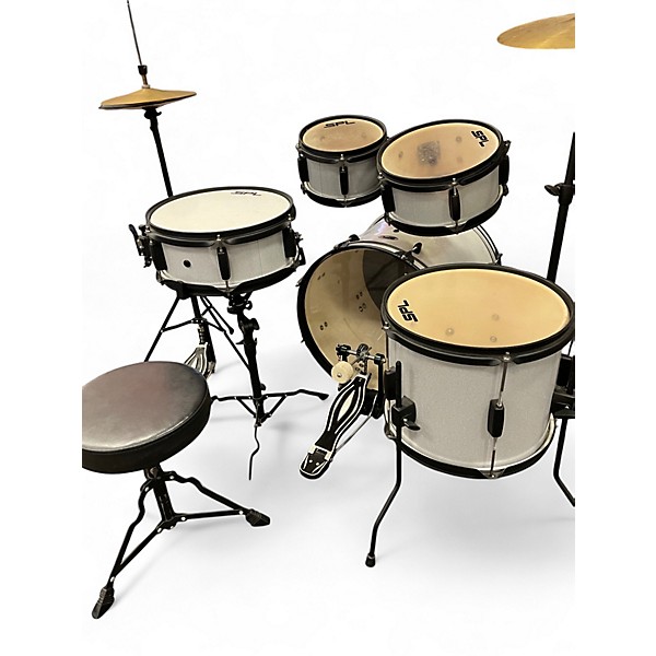 Used SPL 5 Piece Junior Kicker Metallic Silver Drum Kit