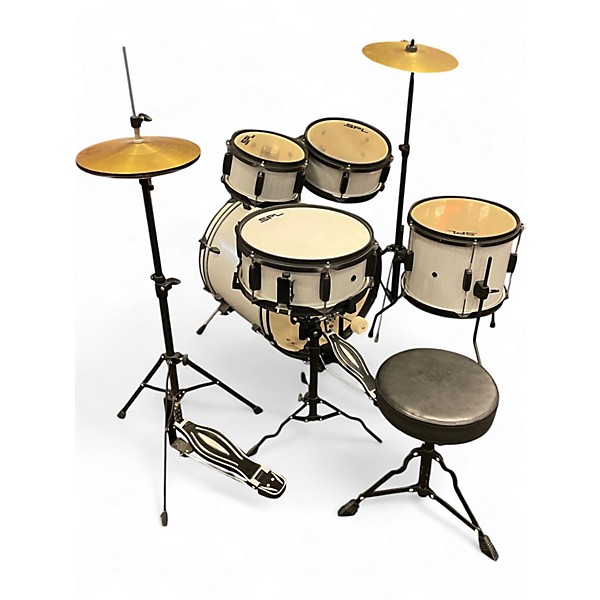 Used SPL 5 Piece Junior Kicker Metallic Silver Drum Kit