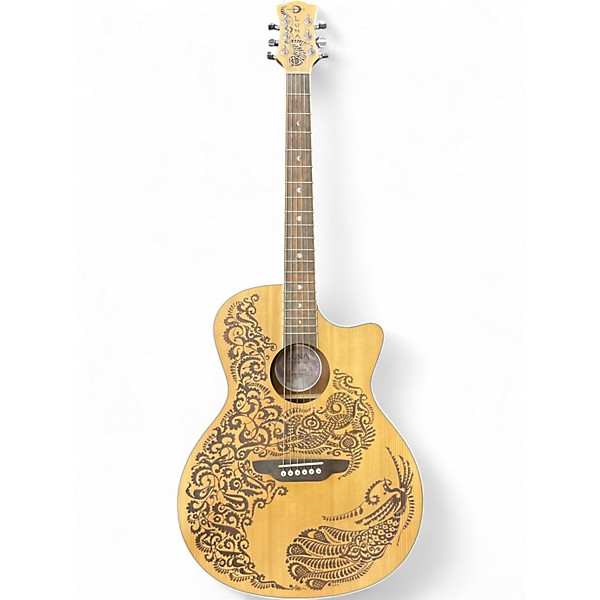 Used Luna Henna Paradise Natural Acoustic Electric Guitar