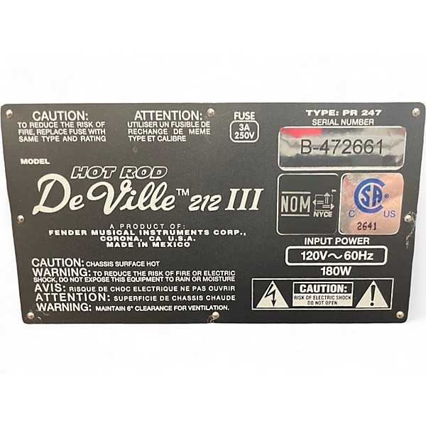 Used Fender Hot Rod Deville III 60W 2x12 Tube Guitar Combo Amp