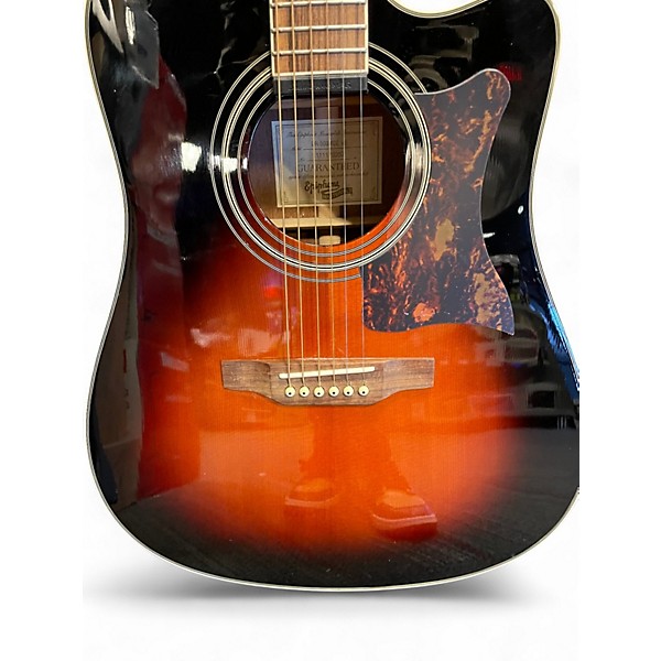 Used Epiphone DR500MCE Masterbuilt Tobacco Sunburst Acoustic Electric Guitar