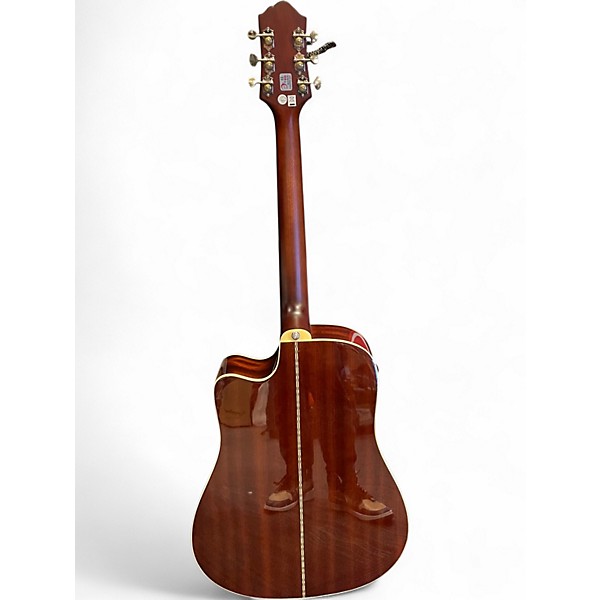 Used Epiphone DR500MCE Masterbuilt Tobacco Sunburst Acoustic Electric Guitar