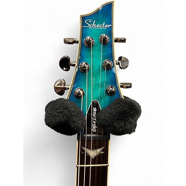 Used Schecter Guitar Research Omen Extreme 6 Blue Solid Body Electric Guitar