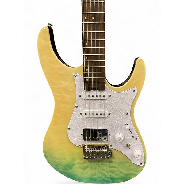 Used Donner DST 550 GREEN FADE Solid Body Electric Guitar