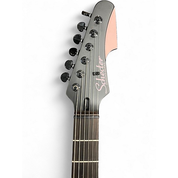 Used Schecter Guitar Research MACHINE GUN KELLY PT BLACK AND PINK Solid Body Electric Guitar