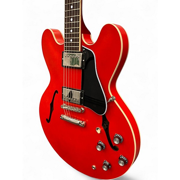 Used Gibson ES335 Satin Trans Red Hollow Body Electric Guitar