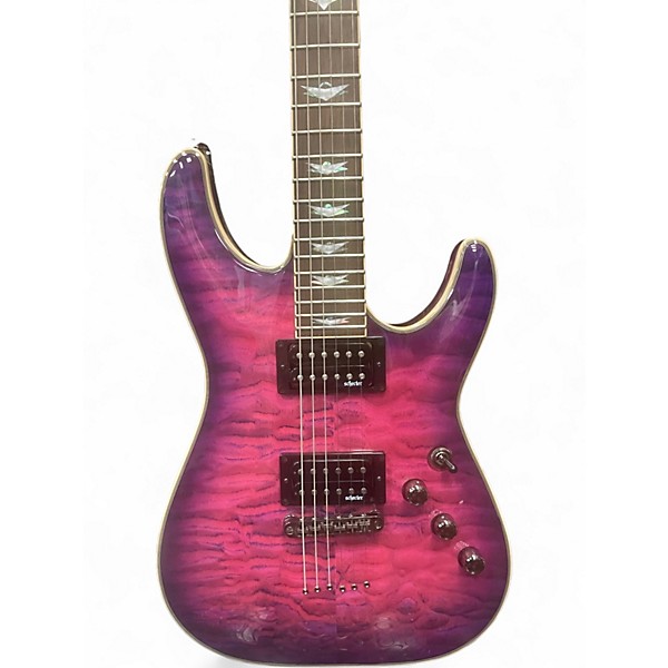 Used Schecter Guitar Research Omen Extreme 6 Purple Solid Body Electric Guitar