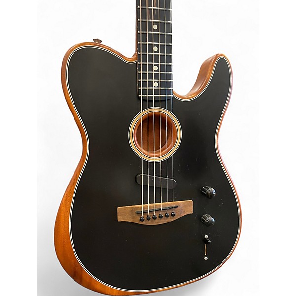 Used Fender American Acoustasonic Telecaster Black Acoustic Electric Guitar