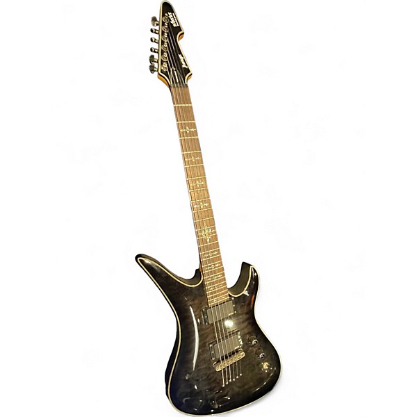 Used Schecter Guitar Research Damien Elite 6 QUILT SMOKE Solid Body Electric Guitar