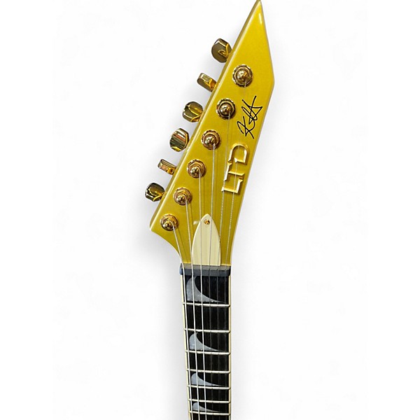 Used ESP LTD KIRK HAMMETT SIGNATURE Metallic Gold Solid Body Electric Guitar