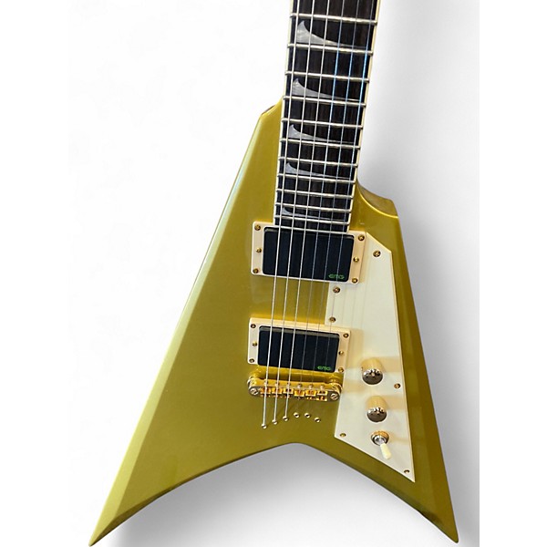 Used ESP LTD KIRK HAMMETT SIGNATURE Metallic Gold Solid Body Electric Guitar
