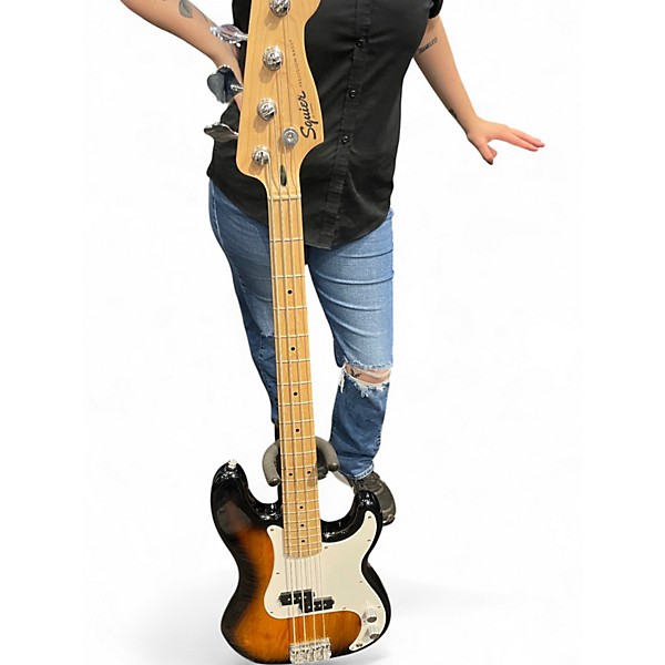 Used Squier Precision Bass 2 Color Sunburst Electric Bass Guitar