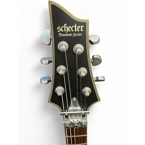 Used Schecter Guitar Research Damien Platinum Black Solid Body Electric Guitar