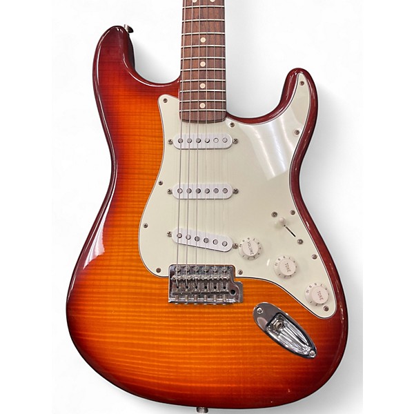 Used 2015 Fender Standard Stratocaster Plus Top Tobacco Sunburst Solid Body Electric Guitar