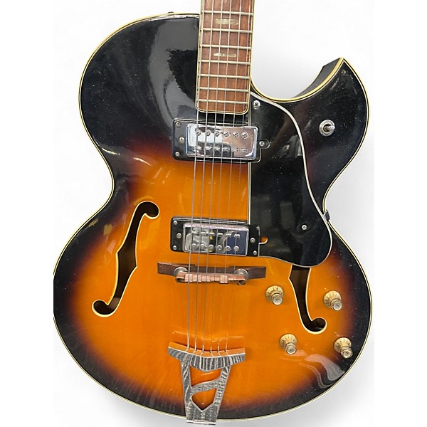 Used Ventura Jazz Box 2 Tone Sunburst Hollow Body Electric Guitar