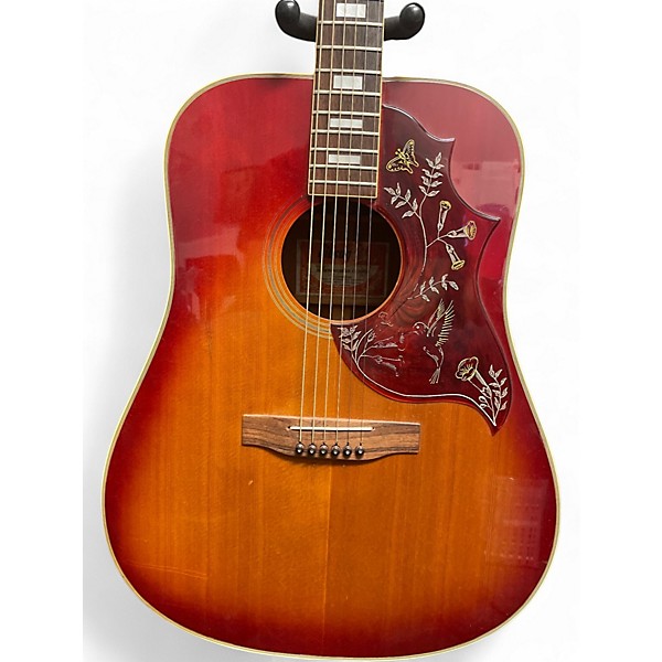 Vintage 1970s Gibson Hummingbird Custom Cherry Sunburst Acoustic Guitar