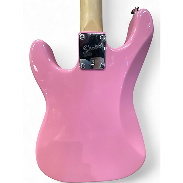 Used Squier Mini Stratocaster Pink Solid Body Electric Guitar