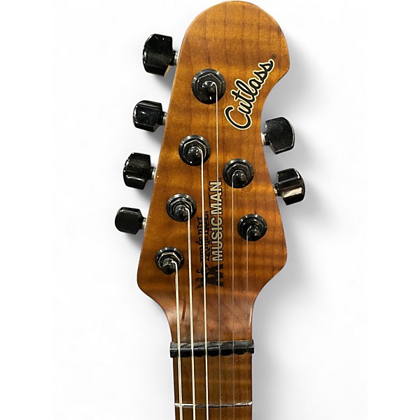 Used Ernie Ball Music Man Cutlass hss GREEN SPARKLE Solid Body Electric Guitar