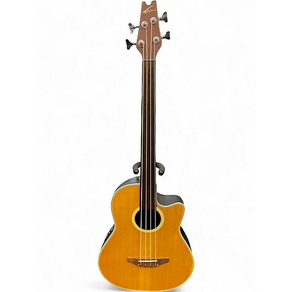 Used 1980s Applause AE40 with headstock repair Natural Acoustic Bass Guitar