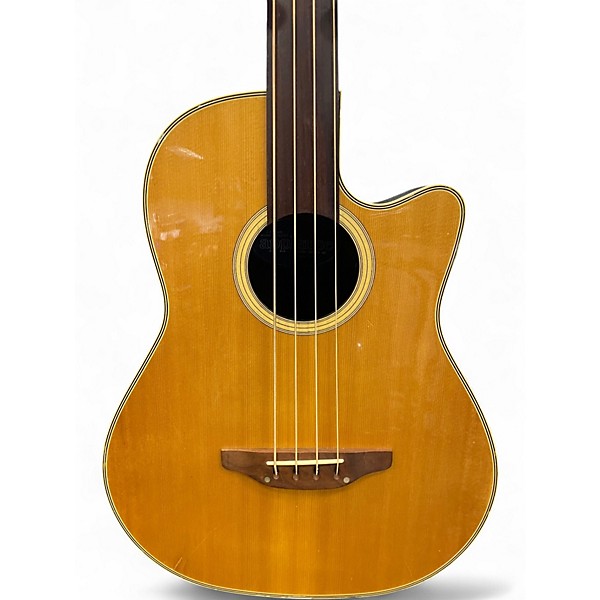 Used 1980s Applause AE40 with headstock repair Natural Acoustic Bass Guitar