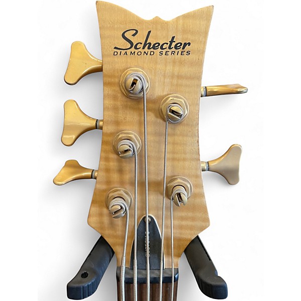 Used Schecter Guitar Research Stiletto Custom 5 String satin natural Electric Bass Guitar