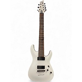 Used Schecter Guitar Research DEMON 7 WHITE Solid Body Electric Guitar
