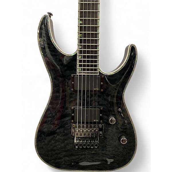 Used 2014 ESP LTD MH1000 Trans Black Solid Body Electric Guitar