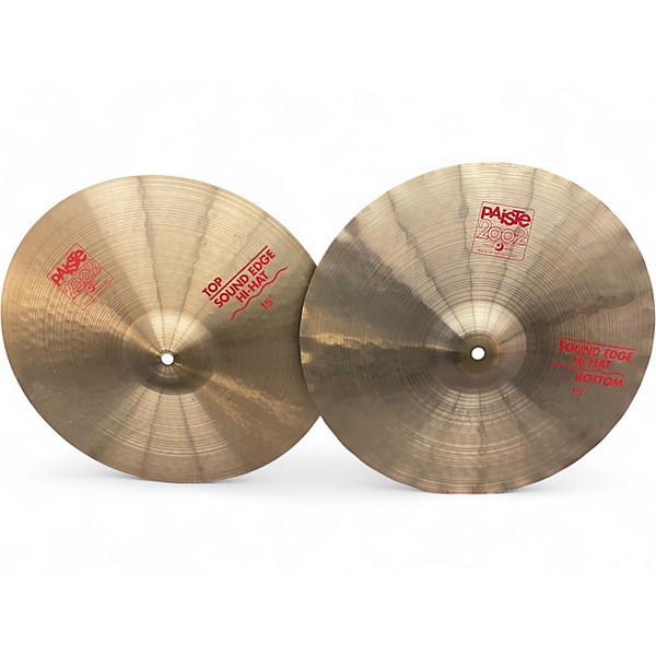 Used Paiste 15in Sound Edge Hi Hat Pair Cymbal