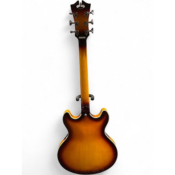 Used D'Angelico Premier Series DC 2 Tone Sunburst Hollow Body Electric Guitar