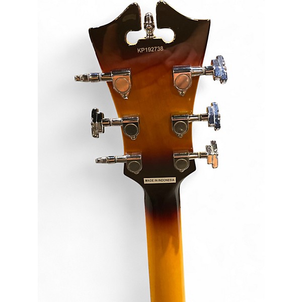 Used D'Angelico Premier Series DC 2 Tone Sunburst Hollow Body Electric Guitar