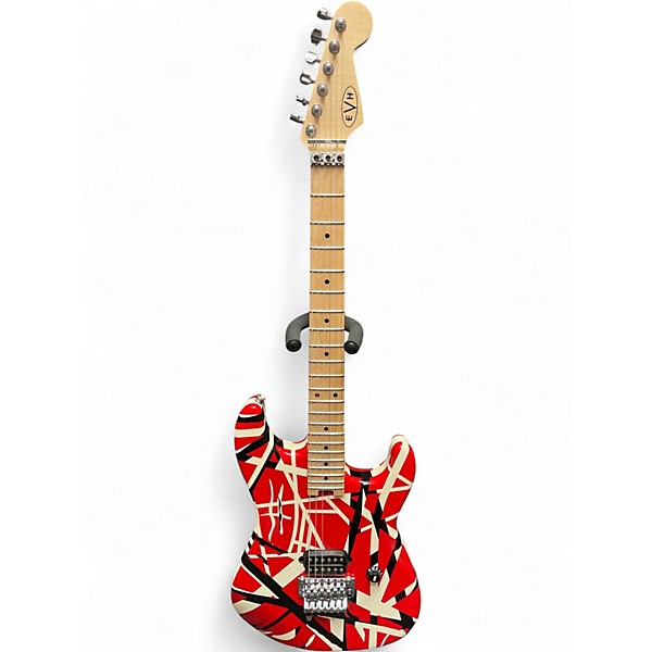 Used EVH Striped Series Frankie red and white stripe Solid Body Electric Guitar